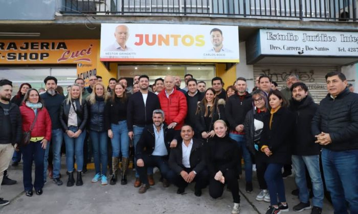 Grindetti y Boco encabezaron la inauguración de un nuevo local de Juntos en Florencio Varela